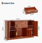 Modern Fluted Sideboard Buffet Cabinet 4 Doors 2 Drawers Storage Console Table