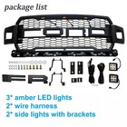 Front Grille For 2018-2020 Ford F150 Raptor Style Grill W 2side Lights   Letters