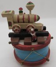 Vintage Wooden Christmas Music Box Santa Train I Saw Mommy Kissing Santa Claus
