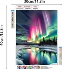 5d Diy Diamond Painting Kit Aurora Night Full Square Drill 12x16 Wall Decor Gift