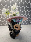 Vintage Collectable Lefteris Japan Ceramic Vase Skunk W  Hat  Rare In Vguc 