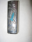 Vtg Eagle Cigarette Lighter Case Cover Holder Turquoise Silver Trees Clouds Bic