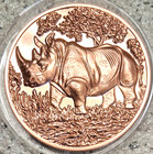 8 Animal Coins 1 Troy Oz  Bu Copper Rounds -  999 Fine Bullion 3d High-relief Cb