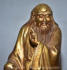 13 8  Ancient Chinese Buddhism Bronze Gilt Moral Deity Buddha Statue Sculpture