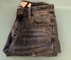Risen Jeans Women   s Blue Denim Skinny Jeans  High Rise  Distressed  5-pocket