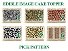  Animal Print Patterns Image Edible Cake Toppers Cupcakes  Strips And More   