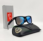 Ray-ban Rb4165 Justin Polarized Sunglasses 54mm Blue Lens Black Rubber Frame