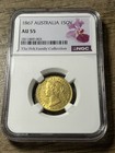 1867 Australia Gold Soverign  Ngc Au-55  Peh Family Collection  Sydney Reverse