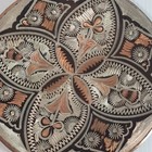 Vintage Gorgeous Copper Wall Art Plate Turkish Etched Carved 14cm Decor