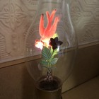 Vtg Aerolux Neon Gas Glow Light Bulb Swallow Flowers Green Leaves   Glass Lamp