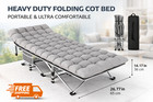 Folding Camping Cot With Thick Mattress Pad   Carry Bag Heavy Duty Portable Bed