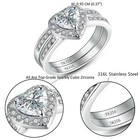 Sterling Silver Heart Cz Wedding Engagement Ring Set For Women     Bridal Jewelry