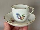 Gorgeous Rare Antique Porcelain Kpm Tea Cup - Hand Painted Flowers   Butterflies