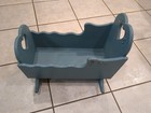 Vintage Doll Cradle Handmade Wooden Rocking Baby Bed Crib Heart Cutout