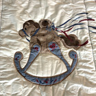 Vintage Red Calliope Rocking Horse Nursery Baby Blanket Quilt Bedding 1984