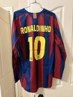 Nike Fc Barcelona Re-issue 2005 06 Ronaldinho  10 Home Jersey Size M In Hand 