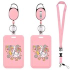 Luckyczc Id Badge Holder Set 2 Clear Vertical Holders Lanyard Clips