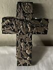 Vintage Wood Milagros Cross Mexican Folk Art W  30  Silver Milagros