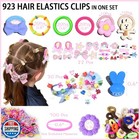 923 Pcs Toddler Hair Accessories - Baby Girls Elastic Ties  Soft Rubber Bands
