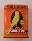 Vtg Hartz Mountain Song Food Bird Tin Container Orange Canary  Nice Condition