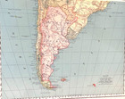 Antique South America Map 1890s Rand Mcnally Color Wax Engraving Argentina Print