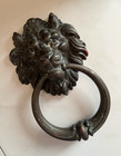 Antique C 1881 Victorian Bronze Lion Head Architectural Salvage Doorknocker