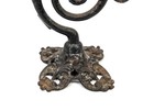 Antique Vintage Cast Iron Candlestick Holder Spiral Design With Ornate Base 7 5 