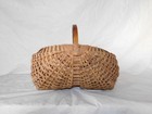 Old Vintage Collectible Rattan Weaved Buttock Basket Home Hearth Decor Wicker