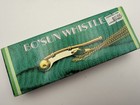 Vintage Bo sun Whistle Boatswain s Call Brass Copper W  Chain Box Nautical Navy