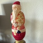 Antique 1920 s Hand Painted Glass Santa Claus Chrismas Light Bulb Works 5 1 2   