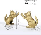  Lucky Cat Decorative Bookend  Heavy Duty Cast Iron  Vintage Shelf