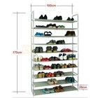 50 Pair 10-tier Space Saving Storage Organizer Shoes Tower Rack Shoe Rack Gray