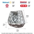 2-in-1 Shopping Cart Cover For Baby Toddler High Chair Covers Portable Bag Gray