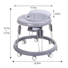 Foldable Height Adjustable Baby Walker Infant Toddler Walker W  Wheels Foot Pad
