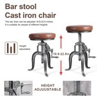 Antique Industrial Diy Crank Stool Cast Iron Three-legged Bar Stool Pu Leather