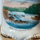 Union Falls - Saco River - Maine Me Antique Souvenir China Trinket Gold Cup