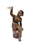 Dahl Jensen Copenhagen Denmark Porcelain Faun With Oil Lamp Figurine  1334 Mint