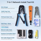 7-in-1 Network Tool Set With Rj45 Crimper   Punch Down Tool  Tester  Strippers 