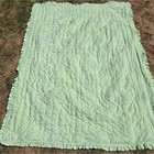 Vintage Handmade Patchwork Blue green Quilt