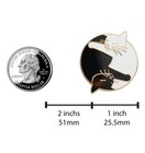Yin Yang Cats Enamel Lapel Pin White   Black Feline Real Sic Fashion New