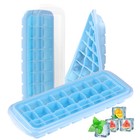 Humbee  Soft Silicone Ice Cube Tray With Pp Lid  Bpa Free 24 Or 36 Cubes 