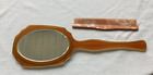 Antique Marbled Celluloid Mirror And Comb Vanity Set Peachy Art Deco 20 s - 40 s