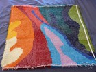 Vintage Latch Hook Rug wall Hanging 1970s 28 X 25