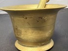 Vintage Apothecary Heavy Solid Brass Bronze Mortar And Pestle Set