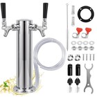 Dual Tap Draft Beer Tower Dispenser - Stainless Steel Kegerator Kit With Faucet