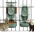 Hanging Pet Food Bowl Dispenser Cage Feeder Dog Cat Water Bottle Food Container