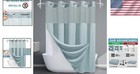 Elegant Fog Blue Bathroom Curtain And Liner