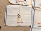 Vintage Embroidered Kitchen Towels Towel Lot Of 7 30s 40s Flour Sack Dish Rag