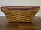 Large 2005 Longaberger Basket W  Leather Handles With Liner And Insert  16 1 2   