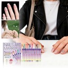 Nail Art Pens  12 Colors Nail Art Marker For Drawing   Dotting Design- Quick Dry